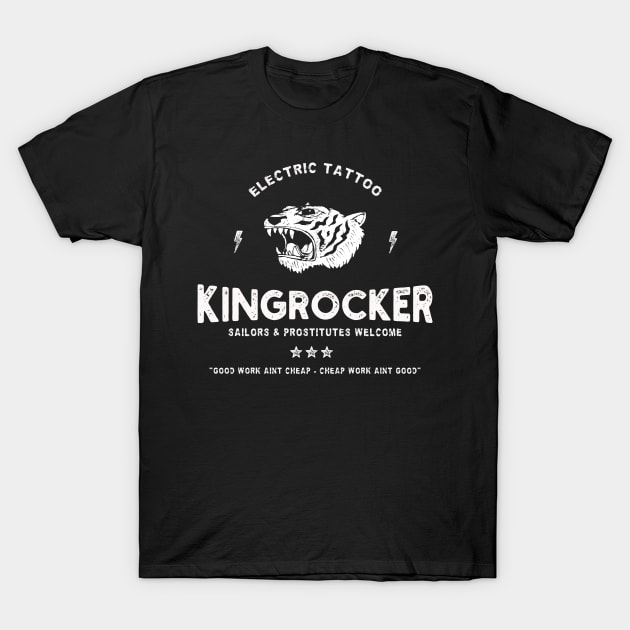 vintage tattoo parlour for sailors and prostitutes T-Shirt by Kingrocker Clothing